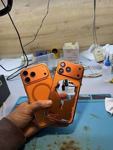айфон дисплей: Замена заднего стекла/корпуса iPhone (оранжевый) - Профессиональная — 1