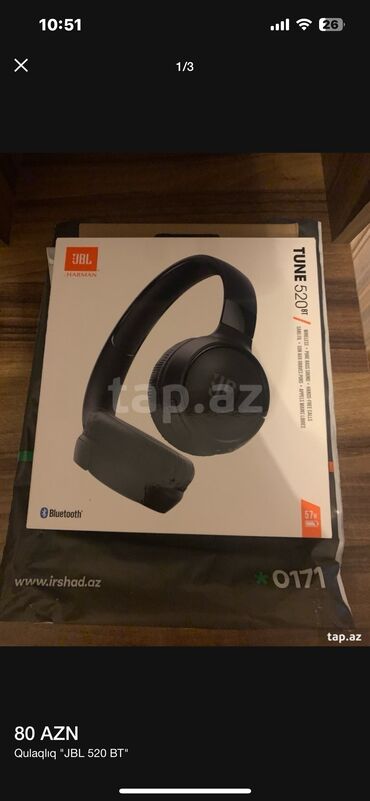 Qulaqcıqlar: Simsiz (Bluetooth) Yeni Qulaqcıqlar JBL, rəng - Qara