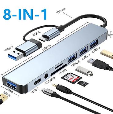 Usb Hub 8 in 1 super hem Type C hem USB Macbukda ve Personalda lalafo.az -da Usb Hub 8 in 1 super hem Type C hem USB Macbukda ve Personalda