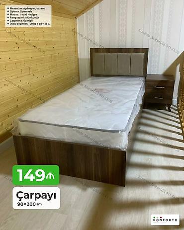 Çarpayı – 90×200 sm - Mexanizm: açılmayan, bazasız - Sıyırma