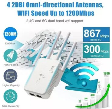 notebook azerbaycan: AC1200 Wifi gücləndirici Access point Repeater və Router Rəng Ağ