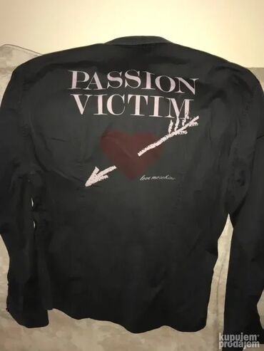 Košulje: Košulja Na duge rukave, L, XL, Moschino, bоја - Siva, Pamuk — 1