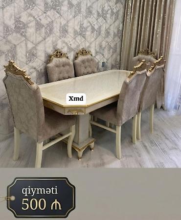 kitab refleri modelleri: - Klassik üslubda yemək otağı dəsti - Dəst: 1 masa + 6 stul - Rəng — 1