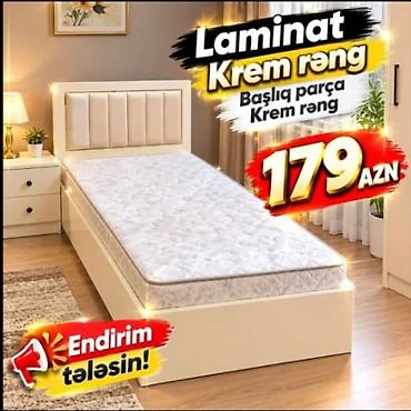 Laminat tək nəfərlik çarpayı – krem rəng - Başlıq: yumşaq döşəməli lalafo.az -da Laminat tək nəfərlik çarpayı – krem rəng - Başlıq: yumşaq döşəməli