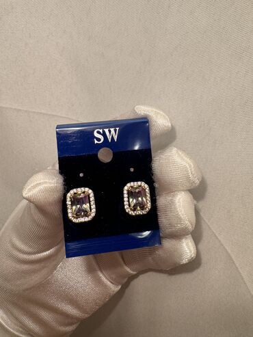 серьги кольцо набор серебро: Бижутерия, сертифицированные камни сваровски, медицинская нержавеющая