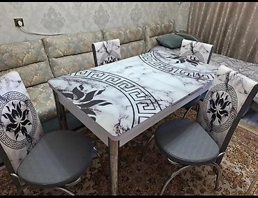 silver kitchen: Кухонный стол и стул, Б/у, Самовывоз, цвет - Серый — 4