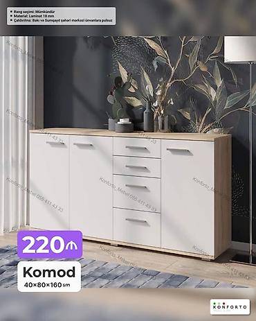 Ev və bağ: Komod – 40×80×160 sm - Model: geniş tutumlu komod - Ölçülər — 1