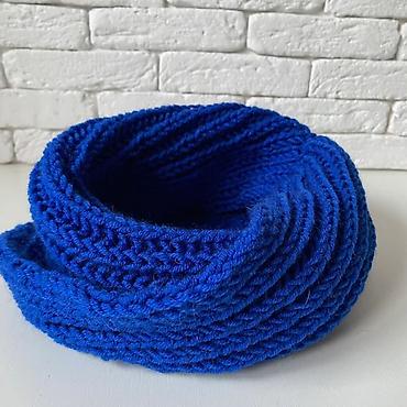Kişi geyimləri: Məhsul: Trikotaj boyunluq (snood) Rəng: Parlaq kobalt-mavi Material — 1