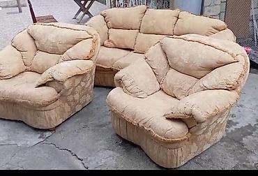 kunc divan embawood: 3 parçalı yumşaq mebel dəsti - Tərkibi: 1 ədəd üçnəfərlik divan + 2 — 1