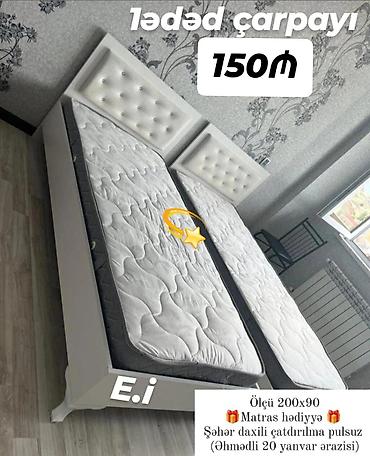 kravat: 1 ədəd çarpayı - Ölçü: 200 x 90 sm - Başlıq: düyməli, yumşaq döşəməli — 1
