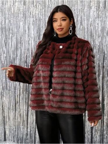 Krzneni kaputi: Veštačko krzno, bоја - Bordo — 7