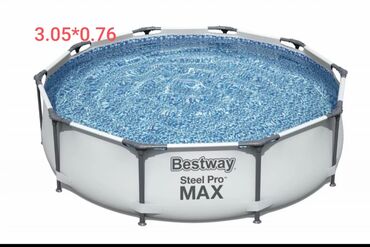 Бассейны: Круглый каркасный бассейн Bestway Steel Pro MAX. Размеры бассейна