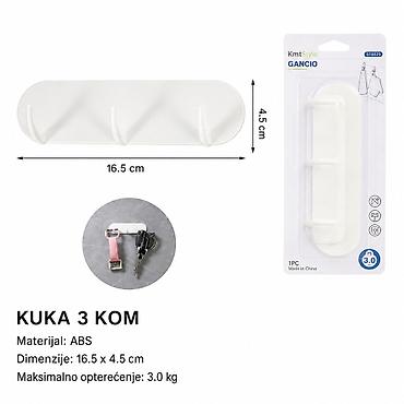 KMT Plastični odvojivač, 3 kuka 2208366 Opis: Praktičan zidni