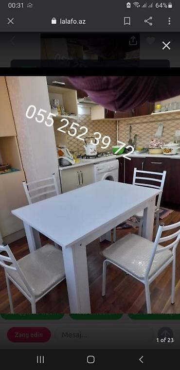 Bağ, çöl masa və oturacaq dəstləri: Yeni, Dördbucaq masa, 10 stul, Açılmayan, Stullar ilə, Taxta, Azərbaycan — 9