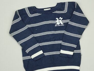 sweterek w serek na drutach: Sweterek, 5-6 lat, 110-116 cm, stan - Dobry
