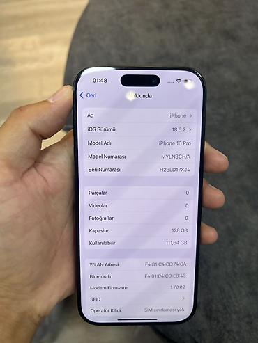 Mobil telefonlar: IPhone 16 Pro, 128 GB, Qara, Face ID — 6