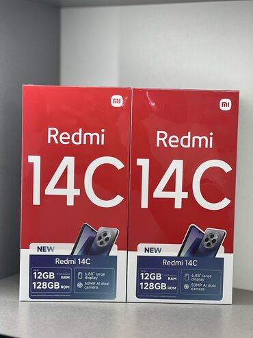 посо х3: Redmi, Redmi 14C, Жаңы, 128 ГБ, түсү - Кызгылт көк, 2 SIM