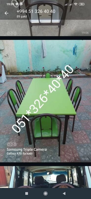 Masa və oturacaq dəstləri: Qonaq otağı üçün, Yeni, Açılan, Dördbucaq masa, 2 stul — 16