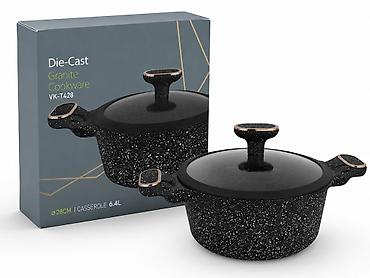 fire maple: Кастрюля с крышкой Die-Cast Granite Cookware VK-T428 - Диаметр: 28 см — 1