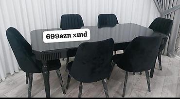 Masa və oturacaq dəstləri: Yemək masası və 6 ədəd stul dəsti - Komplekt: 1 ədəd dikdörtgan masa — 170