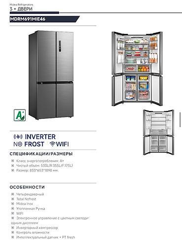 Холодильники: Холодильник Midea, Новый, Side-By-Side (двухдверный), Total no frost, 91 * 69 — 7