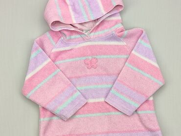 sweterek dla niemowlaka z kapturem na drutach: Bluza, 9-12 m, stan - Dobry