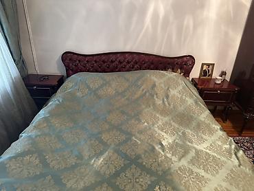 odun taxta: Klassik dizaynlı iki nəfərlik çarpayı dəsti - Material: tünd qəhvəyi — 1