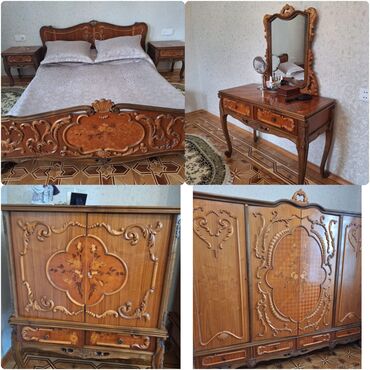 бу кухонный гарнитур в бишкеке: Двуспальная кровать, Шкаф, Трюмо, 2 тумбы, Б/у