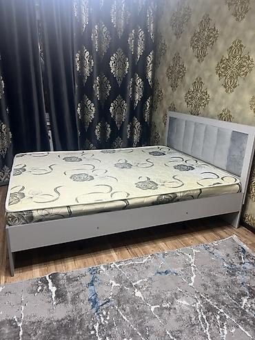 Мебель: Кровать двуспальная с мягким изголовьем + матрас - Размер спального — 2
