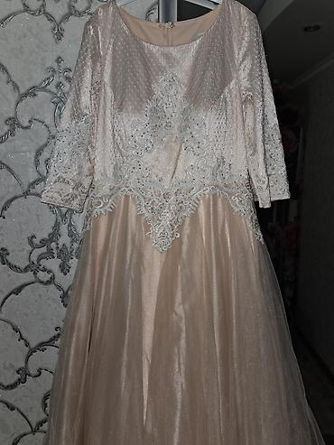 Вечерние платья: Вечернее платье, А-силуэт, Длинная модель, Шифон, С рукавами, Стразы, M — 4