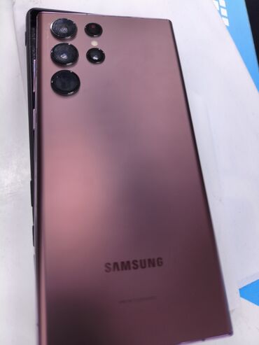 домашний компьютер цена: Samsung Galaxy S22 Ultra, Колдонулган, 256 ГБ, түсү - Кызыл, 1 SIM