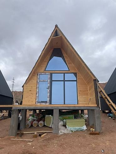 Строительство под ключ: A‑образный дом (A-frame) на свайно-столбчатом основании - — 1