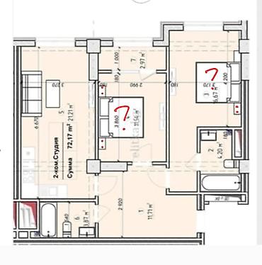 Продажа квартир: 3 комнаты, 77 м², Пишпек Элитка, 6 этаж, Евроремонт — 7