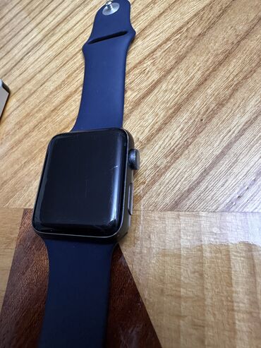 ремешок на смарт часы: Apple Watch Series 3, Aluminum case, 42 mm, черный цвет, родной