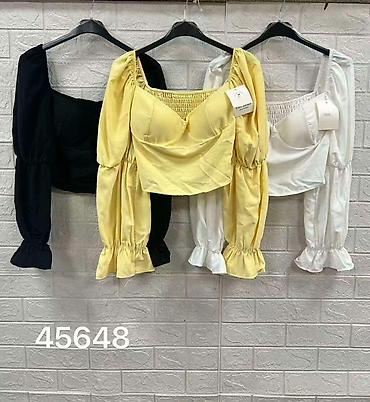 ps svecane bluze: Ženska crop bluza sa puf rukavima Nova kolekcija ✨️ Korset: 2300 — 4
