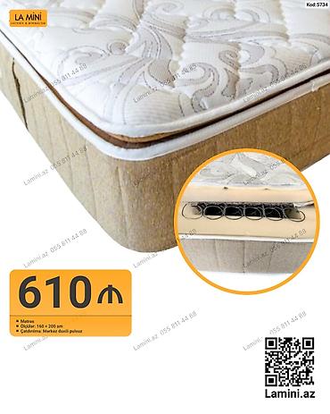 Məhsul: Matras Ölçü: 160 × 200 sm Daxili quruluş: Yay bloku lalafo.az -da Məhsul: Matras Ölçü: 160 × 200 sm Daxili quruluş: Yay bloku