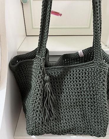 Классические сумки: Сумка ручная работа из хлопкового шнура — 12