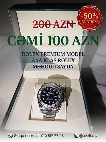 Aksesuarlar: Yeni, Qol saatı, Rolex, rəng - Qara — 1