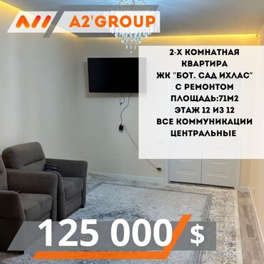 Продажа квартир: 2 комнаты, 71 м², Элитка, 12 этаж, Евроремонт