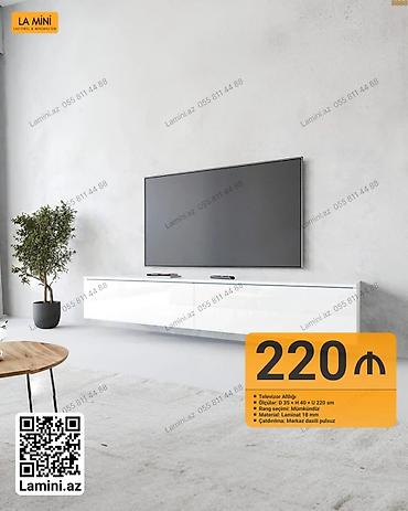 TV altlığı: Televizor altlığı - Ölçülər: D 35 × H 40 × U 220 sm - Rəng seçimi — 1
