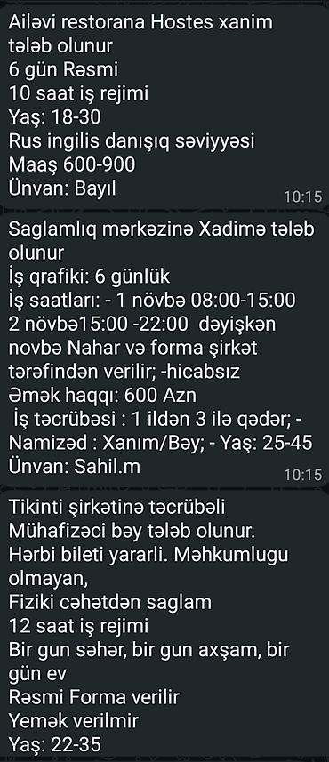 Digər ixtisaslar: Yeni vakansiyalar var — 10