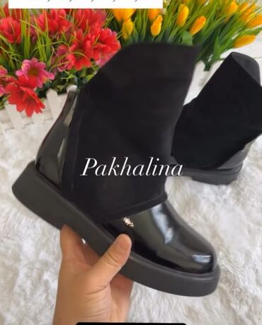 зимный красофка: Женские зимние ботинки с мехом - Материалы: комбинированная