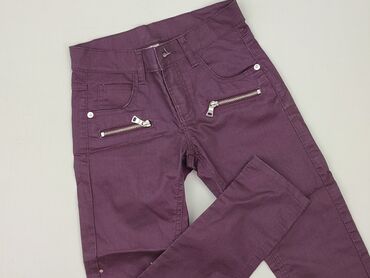 stradivarius woskowane spodnie z wysokim stanem: Material trousers for women, size XS (EU 34)