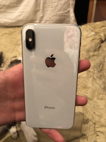 Apple iPhone: IPhone X, Б/у, 64 ГБ, Белый, Чехол, 100 %