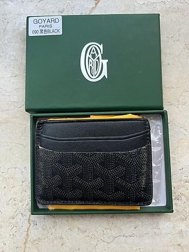 Кошельки, портмоне: Goyard Paris kartlıq – Qoyardine kanvas və dəridən. Rəng: Black — 3