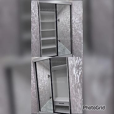 Шкафы: Новый, 2 двери, С зеркалом, Белый, Железный, Купе, Прямой шкаф — 2