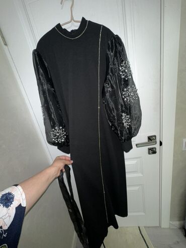 Повседневные платья: Повседневное платье, Осень-весна, Длинная модель, 3XL — 2