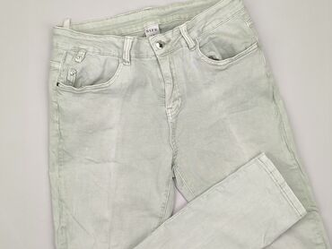 spodnie jeans w kwiaty: XL (EU 42), condition - Good