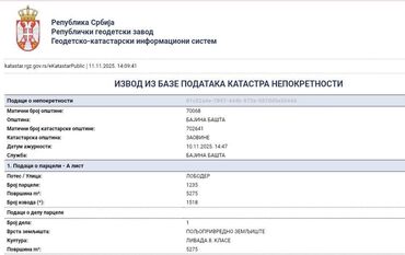 Prodaja zemljišta: 52 ares, Vlasnik — 9