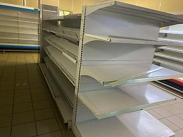 Соода жабдуулары: Витрины, стеллажи, полки торговые металлические б/у, полка магазинная — 2